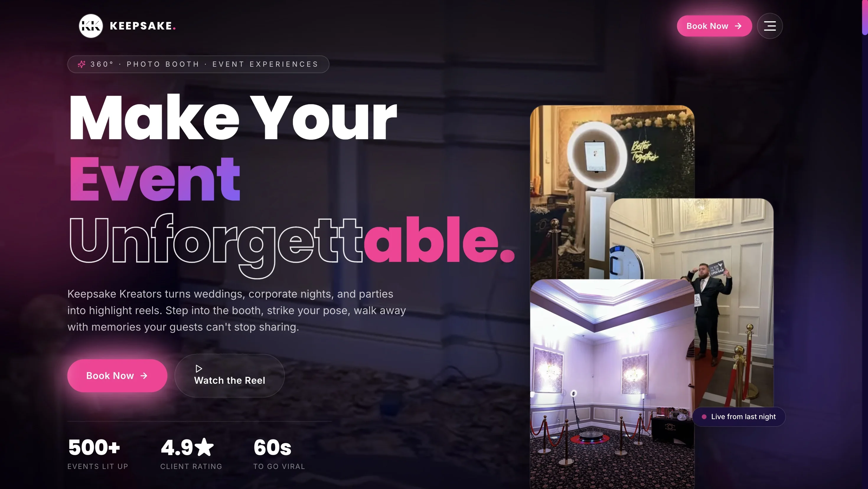 Keepsake Kreators — homepage screenshot